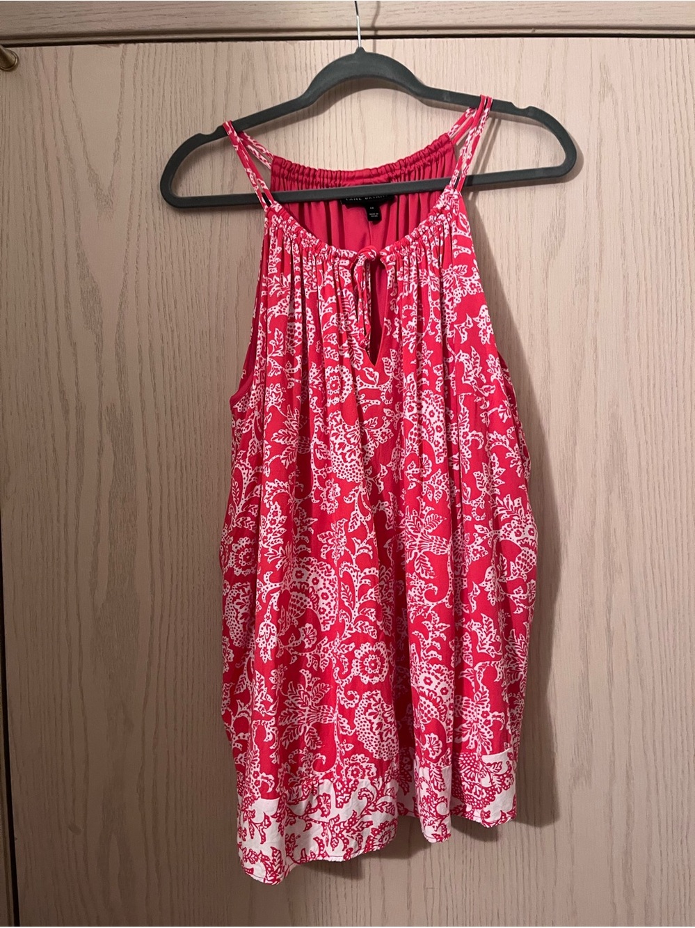 Lane Bryant Red and White Printed Halter Camisole